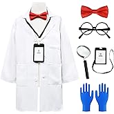 ZZIHAN Doctor Scientist Costume for Kids Pretend Play White Lab Coat with Accessories 3-12 Years…