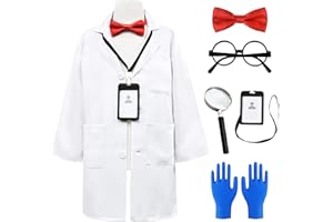 ZZIHAN Doctor Scientist Costume for Kids Pretend Play White Lab Coat with Accessories 3-12 Years…