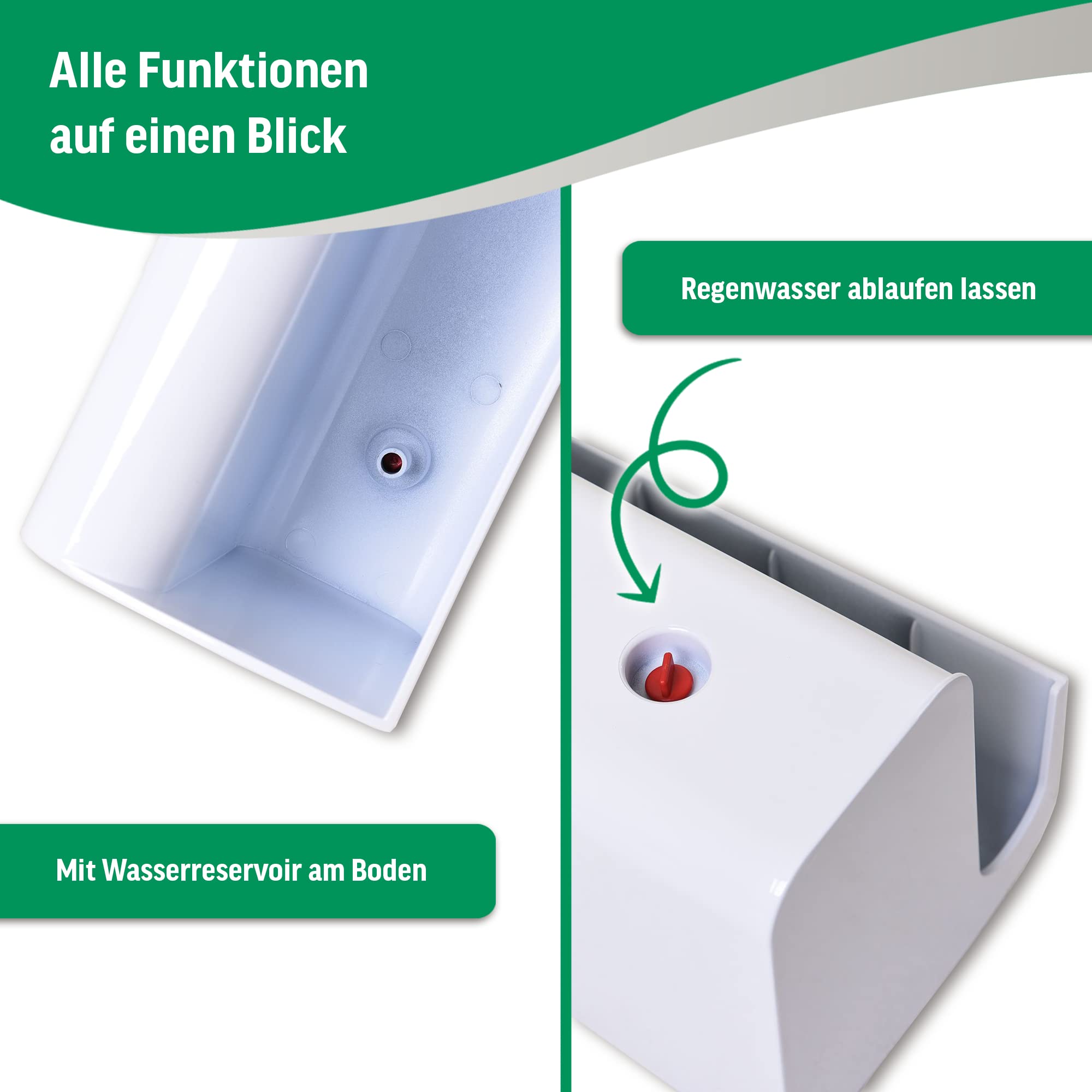 VIVANNO Balkona Classico Balkonkasten mit Halterung & Wasserspeicher Weiß 3