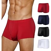 Arjen Kroos Men's Boxer Briefs, Sexy Silky Breathable Ice Silk Mens Trunks Underwear, Underwear for Men 4 Pack