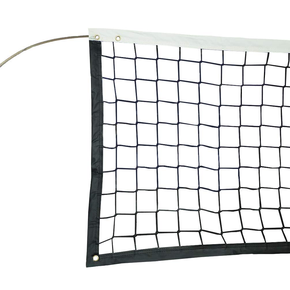 Aoneky PU Leather 32 ft Replacement Regulation Professional Official Volleyball Net with Vinyl Coated Steel Cable