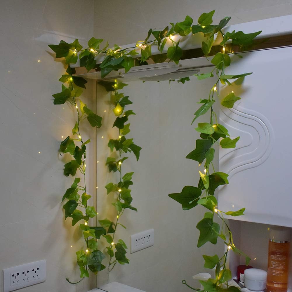 buywin Ivy Vine Fairy String Lights, Artificial Leaves Garland Light Strings - Image 4