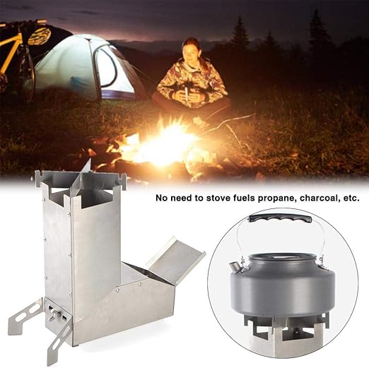 Amazon Com Camping Rocket Stove With Handle Stainless Steel