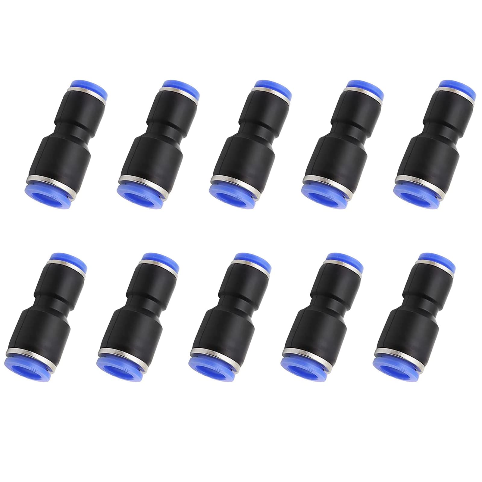 10Pcs Pneumatic Adapter Pneumatic Quick Fittings 8mm to 6mm Push Lock Connector Precision Durable Push Fit Fittings for Air Hose and Water Hose