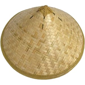 Weave Hat for Men Women, Conical Sun Shade for Outdoor Farm Work, Asian Coolie for Cosplay