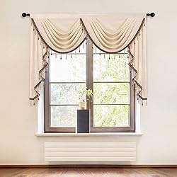 ELKCA Thick Chenille Window Curtains Valance for