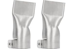 Fockety 40mm Stainless Steel Flat Wide Mouth Tubular Nozzle, 2Pcs, Portable, Heat Resistant, Welding Nozzle for Plastic Board