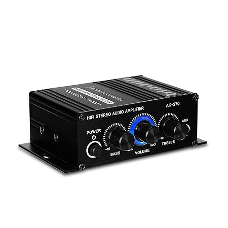 AK270 Mini Audio 2-Channel Stereo Power Amplifier: Amazon.in: Electronics