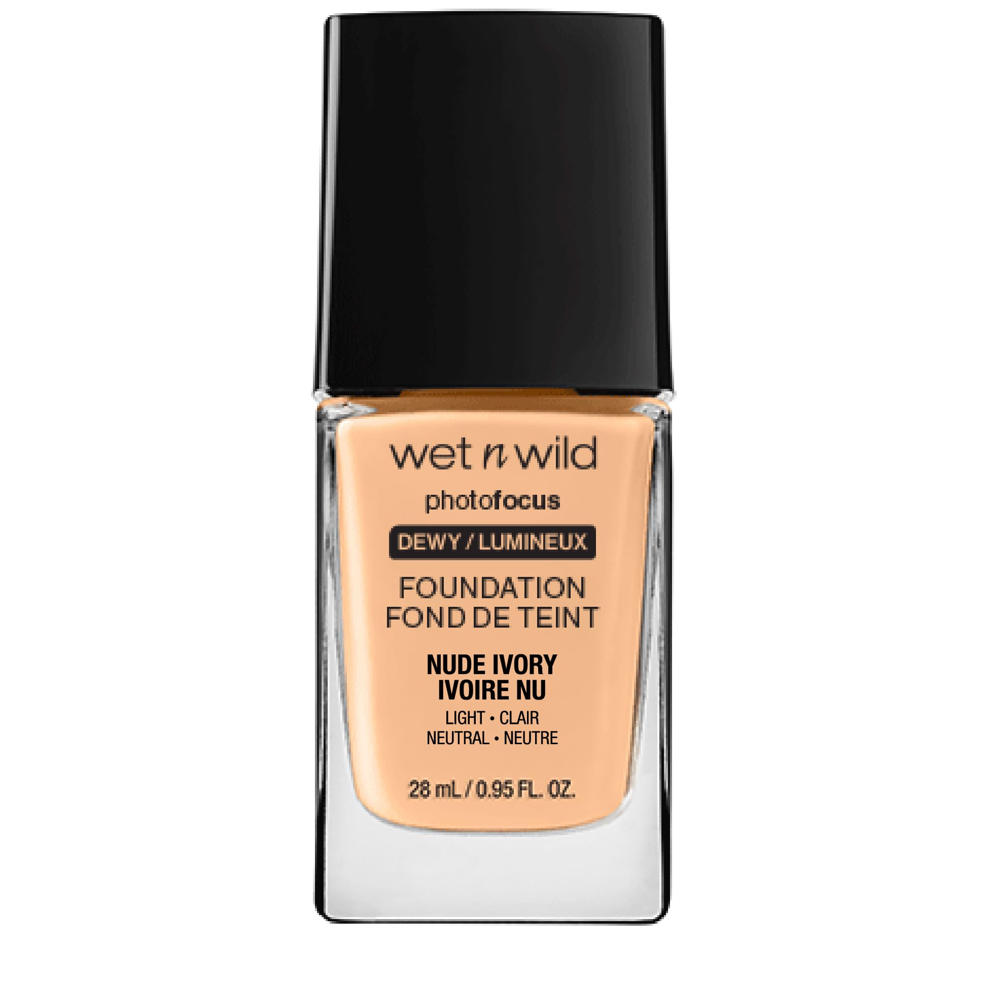 Wet n Wild, Photo Focus Foundation Dewy, Weightless Foundation with Nourishing and Long-wearing Formula, Buildable Coverage, Ideal for Normal to Dry Skin Type, Vegan, Soft Beige