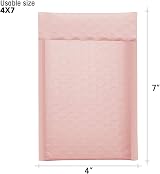 Switory 50Pcs Pale Pink Bubble Mailers 10.2x17.7cm Self Seal Poly Mailers view 6