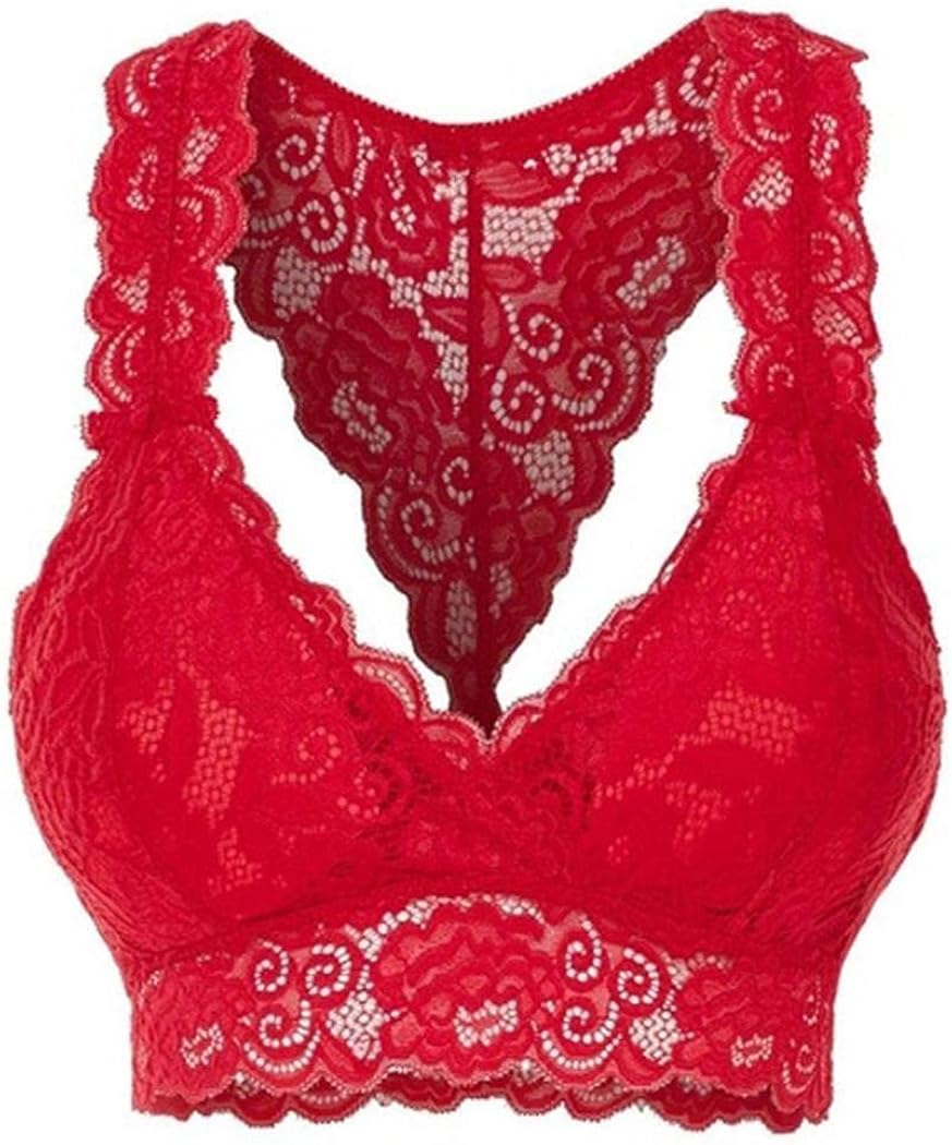 piimhk Women Ladies Fashion Stretchy Floral Lace Hollow Out Bralette Bra Everyday Bras