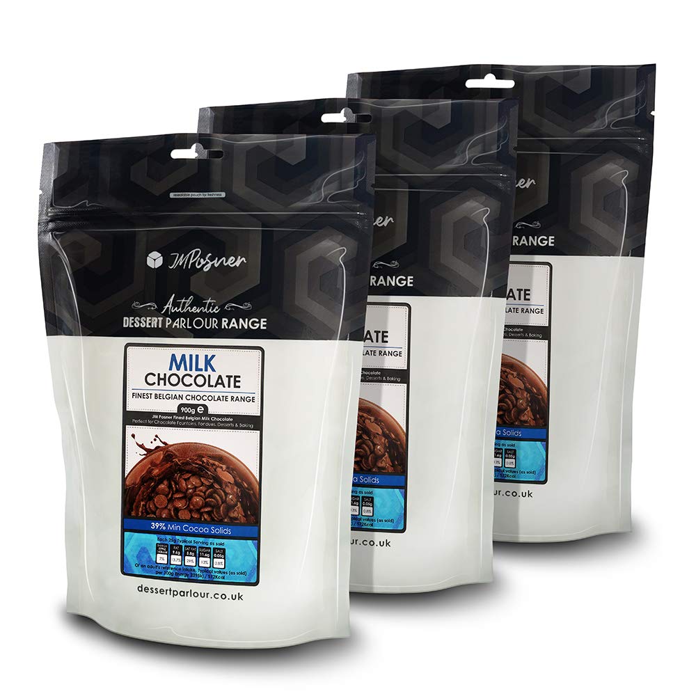 Finest Belgian Milk Chocolate Bags 900g x 3 - Chocolate Fountain Chocolate