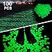 Boomile 100 pcs Glow in the Dark Garden Pebbles for Walkways and Decor, Glow Stones Rocks Decorative Luminous Pebbles for Outdoor Garden Pathway Walkway Fish Tank Aquarium Ornaments in Green