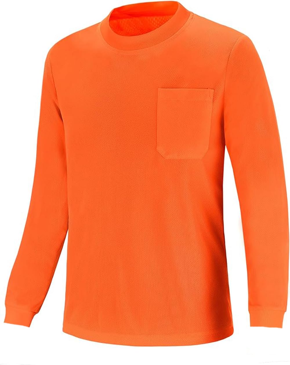 Photo 1 of L&M® Hi Vis T Shirt Safety Lime Orange Long Sleeve HIGH Visibility (US, Alpha, 4X-Large, Regular, Regular, Orange)