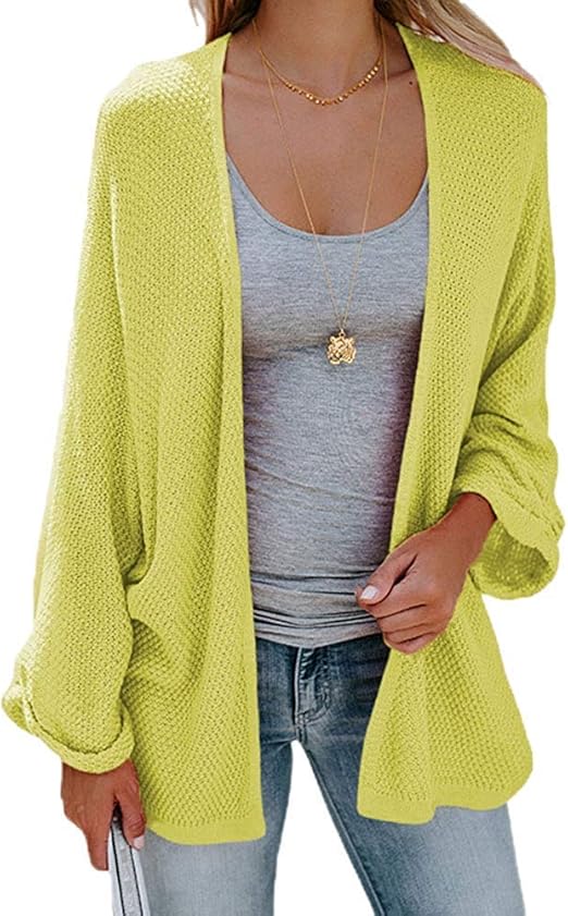 Ladies Cardigan Long Elegant Sweater Sleeve Outwear Cardigan Loose