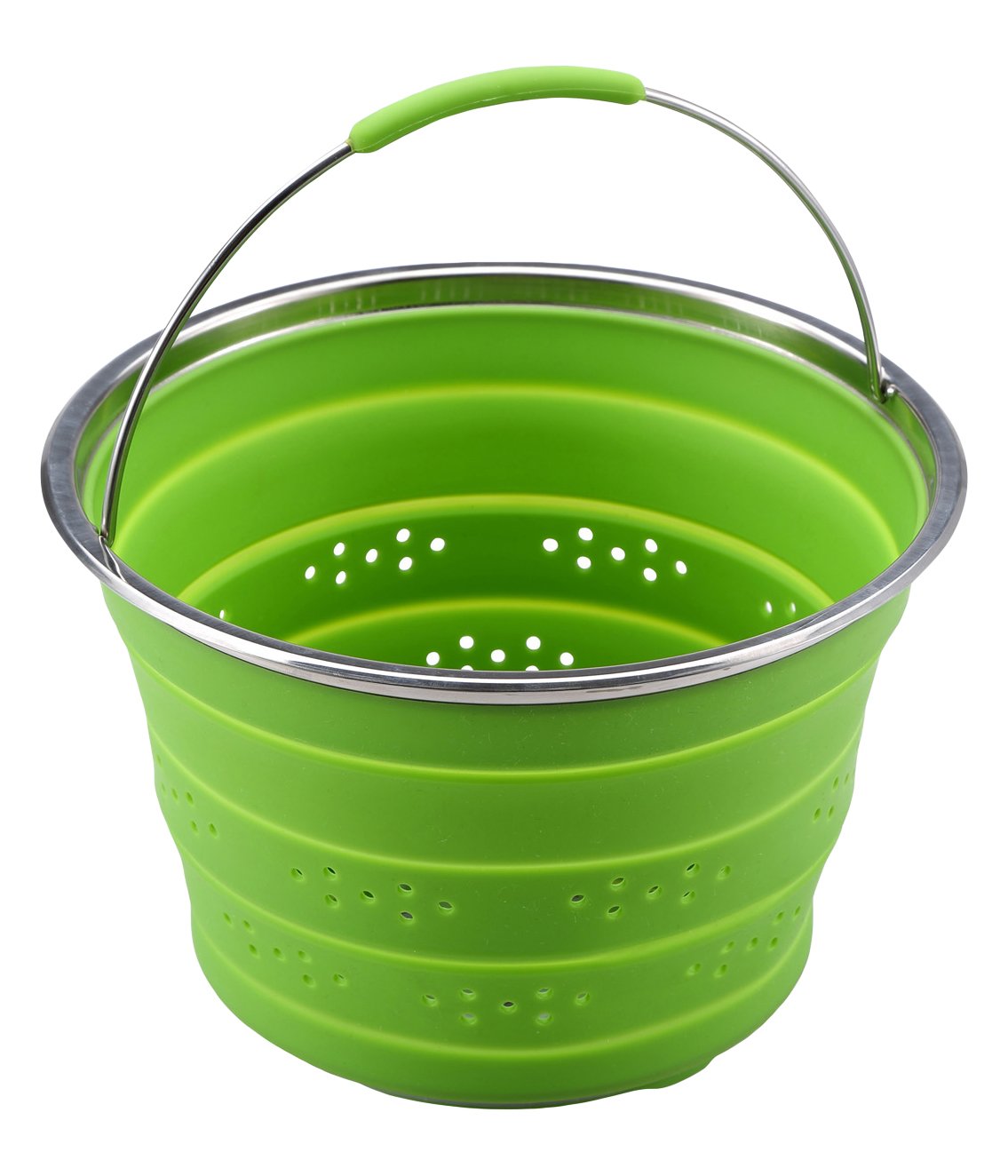 Chef Sauce Foldable Steamer with Lid, Green, 24 x 16 cm