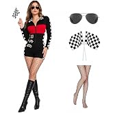 Cosmoria Halloween Race Car Driver Costume Women | Racing Outfit for Halloween &amp; Racing Theme Events