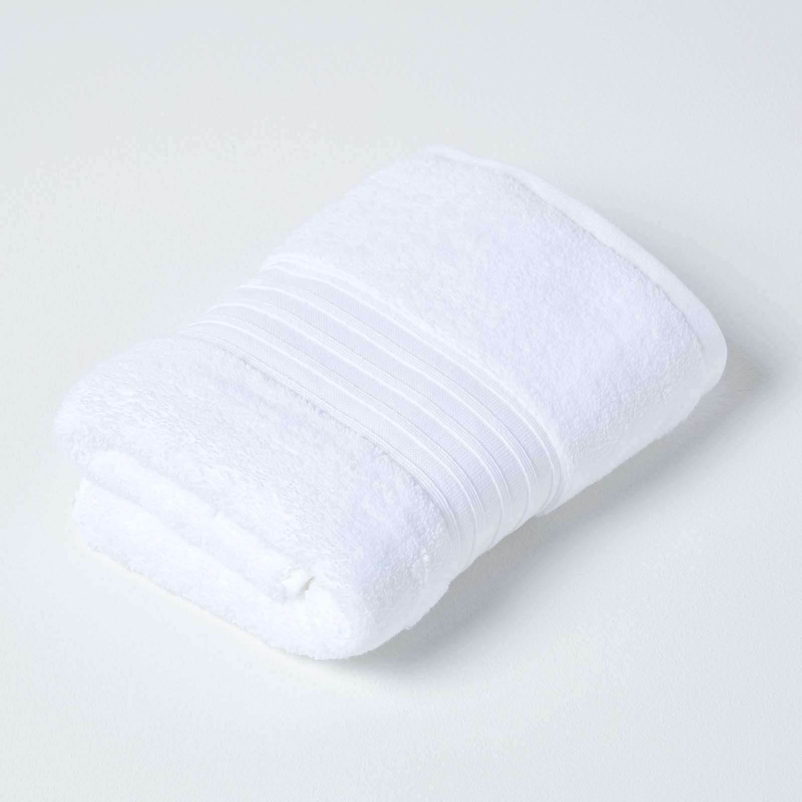 HOMESCAPES Luxury White Soft 100% Supima Cotton Hand Towel Zero Twist Super Absorbent & Fluffy 550 GSM Thick Plain White Guest Towel