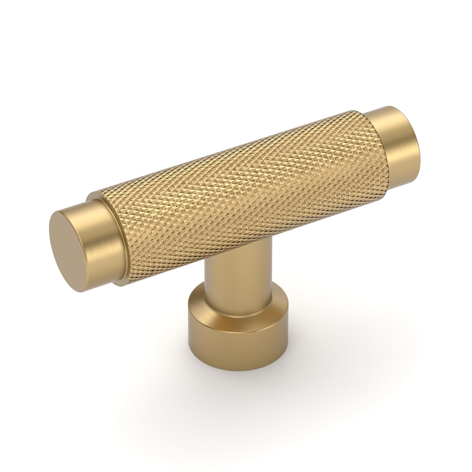 Photo 1 of Amerdeco 10 Pack Champagne Bronze Cabinet Knobs 2 Inch Length Single Hole T Bar Kitchen Cabinet Knob Knurled Cabinet Pulls for Drawer Cupboard ZH0034