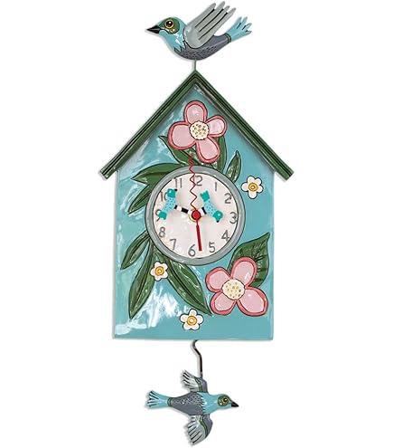 Pretty Kitty Clock　アレンデザイン壁掛け時計 Amazon.com: Allen Designs Enesco Pretty Kitty with Flowers