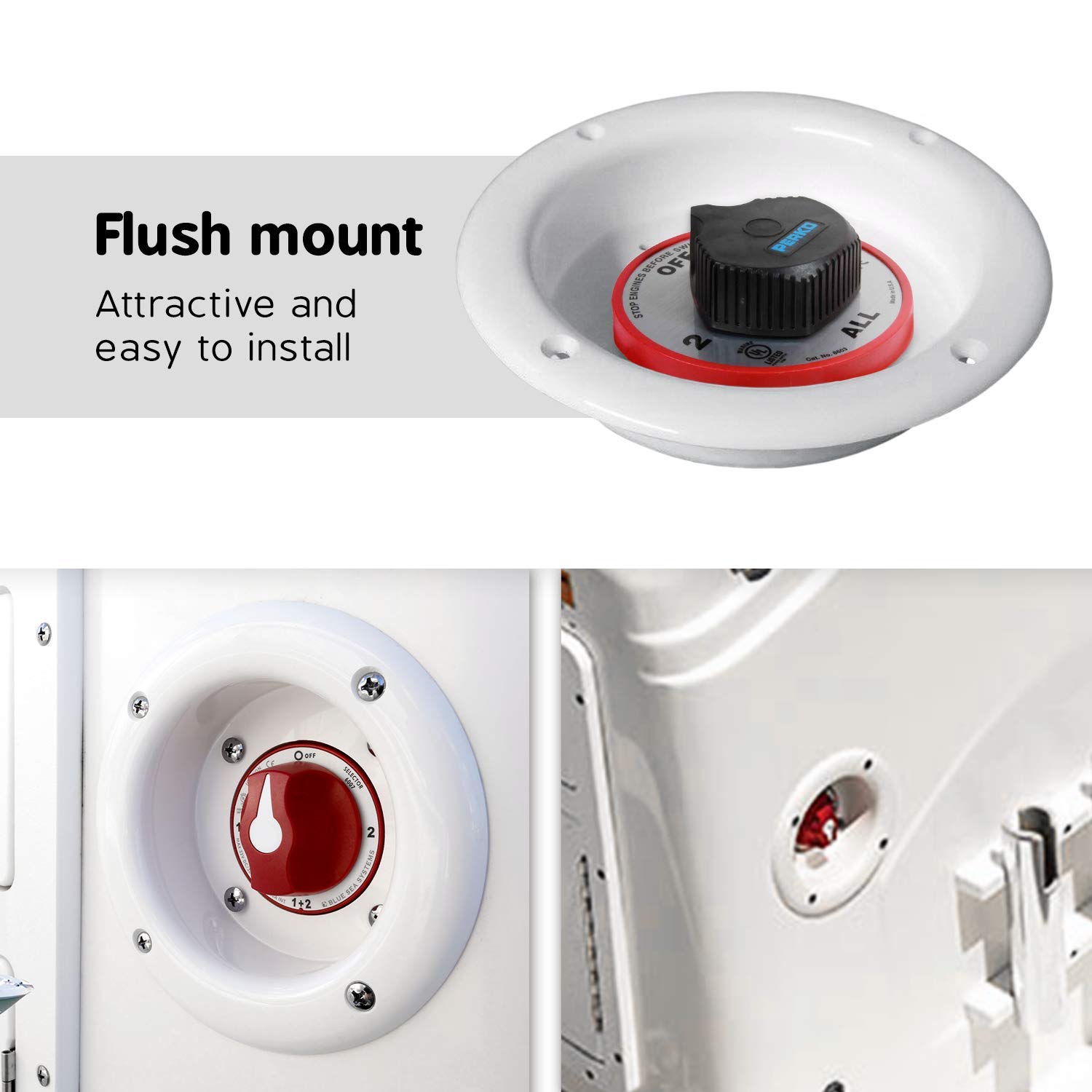 USAMADE Flush Mount Battery Switch mounting Plate (White): Industrial & Scientific