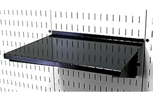 Wall Control Pegboard Shelf 12in Deep Pegboard Shelf Assembly for Wall Control Pegboard and Slotted Tool Board – Black