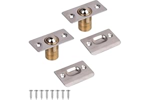 2 Pack Closet Door Ball Catch Adjustable Ball Catch Cabinet Door Bedroom Door Latch with Bearing (Silver)
