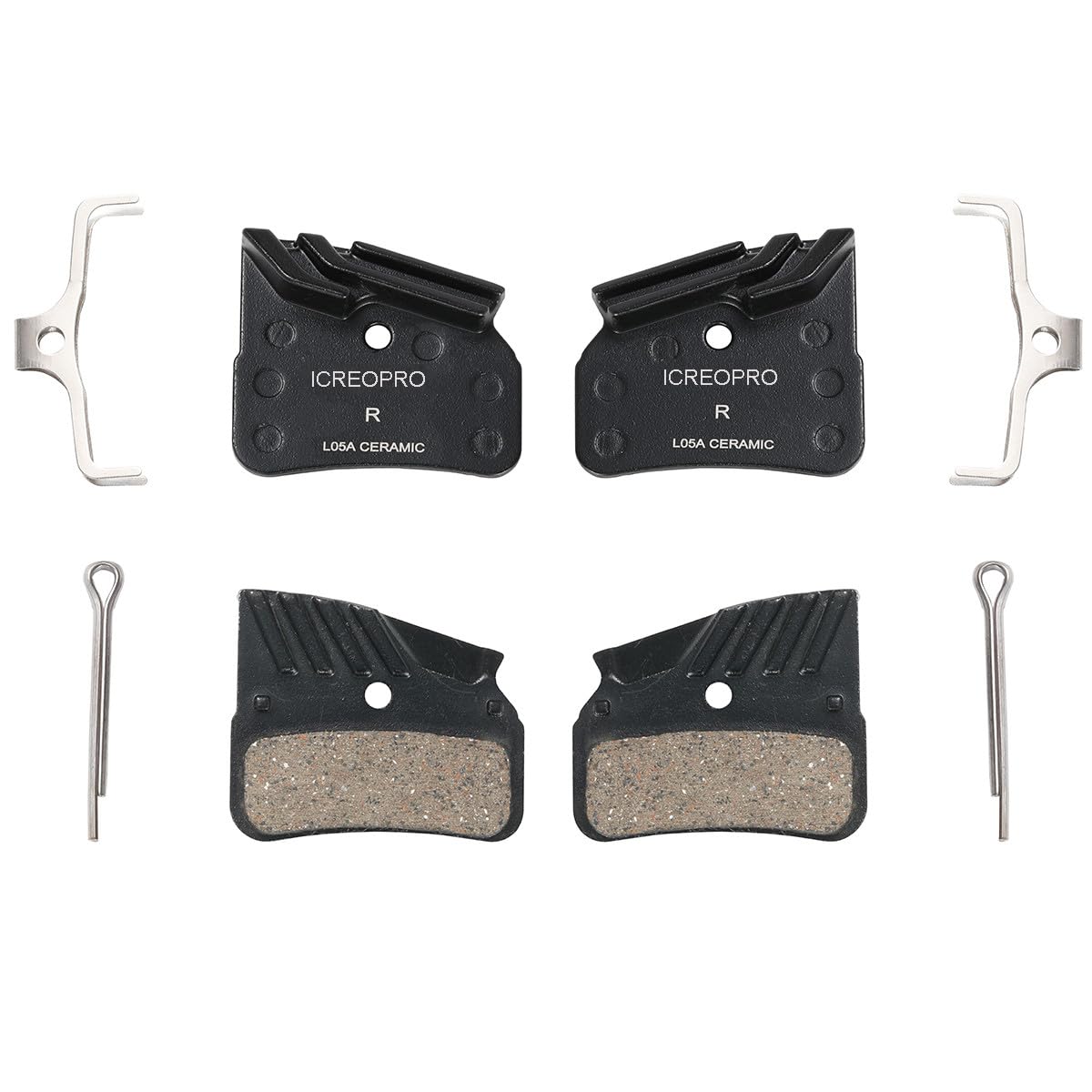 Disc Brake Pads with Cooling Fin, 2Pair Bicycle Brake Pads for Shimano BR-M9120, BR-M8120, BR-M7120 (Ceramic)