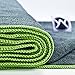 Youphoria Yoga Microfiber Non-Slip Towel - Hot Yoga Mat Towel for Enhanced Grip and Sweat Absorption - Gray with Green Stitching