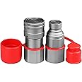 3/4" NPT Skid Steer Bobcat Kubota Flat Face Hydraulic Quick Connect Couplers/Couplings,The Hydraulic Quick Disconnect Couplings Interchange with 1/2" ISO 16028 Body + 3/4" NPT Thread