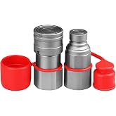 3/4" NPT Skid Steer Bobcat Kubota Flat Face Hydraulic Quick Connect Coupler | Bobcat Skid Steer Hydraulic Couplers Quick Disconnect Couplings Interchange with 1/2" ISO 16028 Body + 3/4" NPT Thread