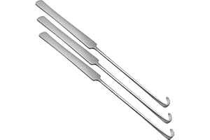 DEXSUR Veterinary Spay Snook Hook, 8 inches, Stainless Steel (3 pcs)