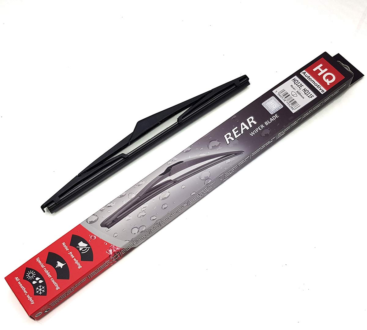 HQ AUTOMOTIVE Rear Wiper Blade HQ12E | Fits: Citroen C4 B5 2004-2010, Ford Fiesta MK7, Focus MK3, Mondeo MK4 Estate 2007-up, Kia Picanto 2004-2011, Nissan Qashqai 2006-up, Vauxhall Astra H 2004-2010