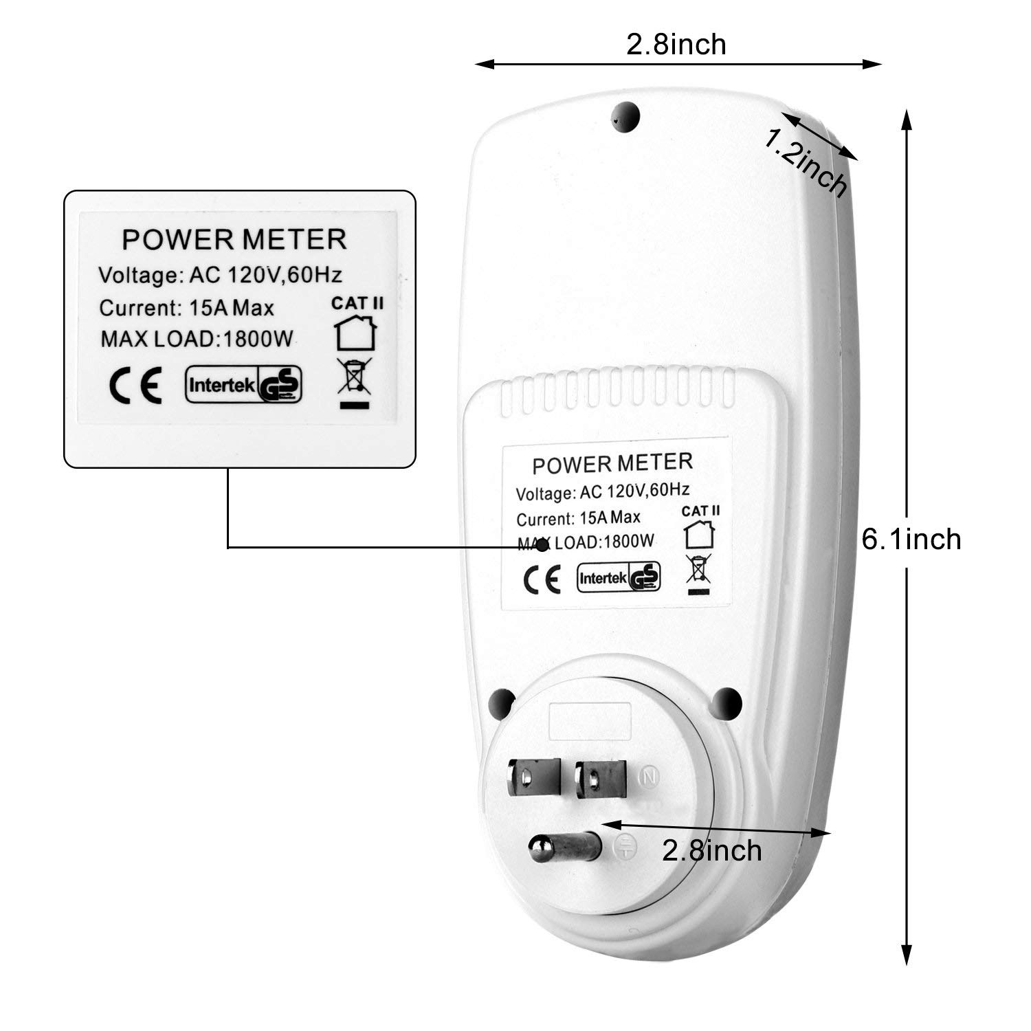 Power Meter Plug, STGGO Electricity Usage Monitor Watt Volt Amps KWH