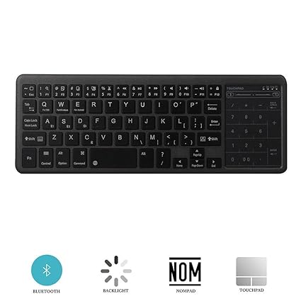  Kobwa Bluetooth Keyboard With Touchpad Backlit