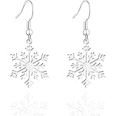 XGALBLA Christmas Earrings Cute Snowflake Dangle Earrings for Women, Stainless steel Christmas Earrings Snowman Earrings Jewellery Gifts