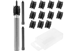 Abizarch 14-Pack Spot Weld Cutter Sets, 3/8" HSS Spot Weld Drill Bits, Double-Sided Hex Shank Sheet Metal Hole Cutters for Po