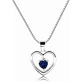 Cherished Moments Girl's .925 Sterling Silver "Dancing Heart" Simulated Birthstone Necklace