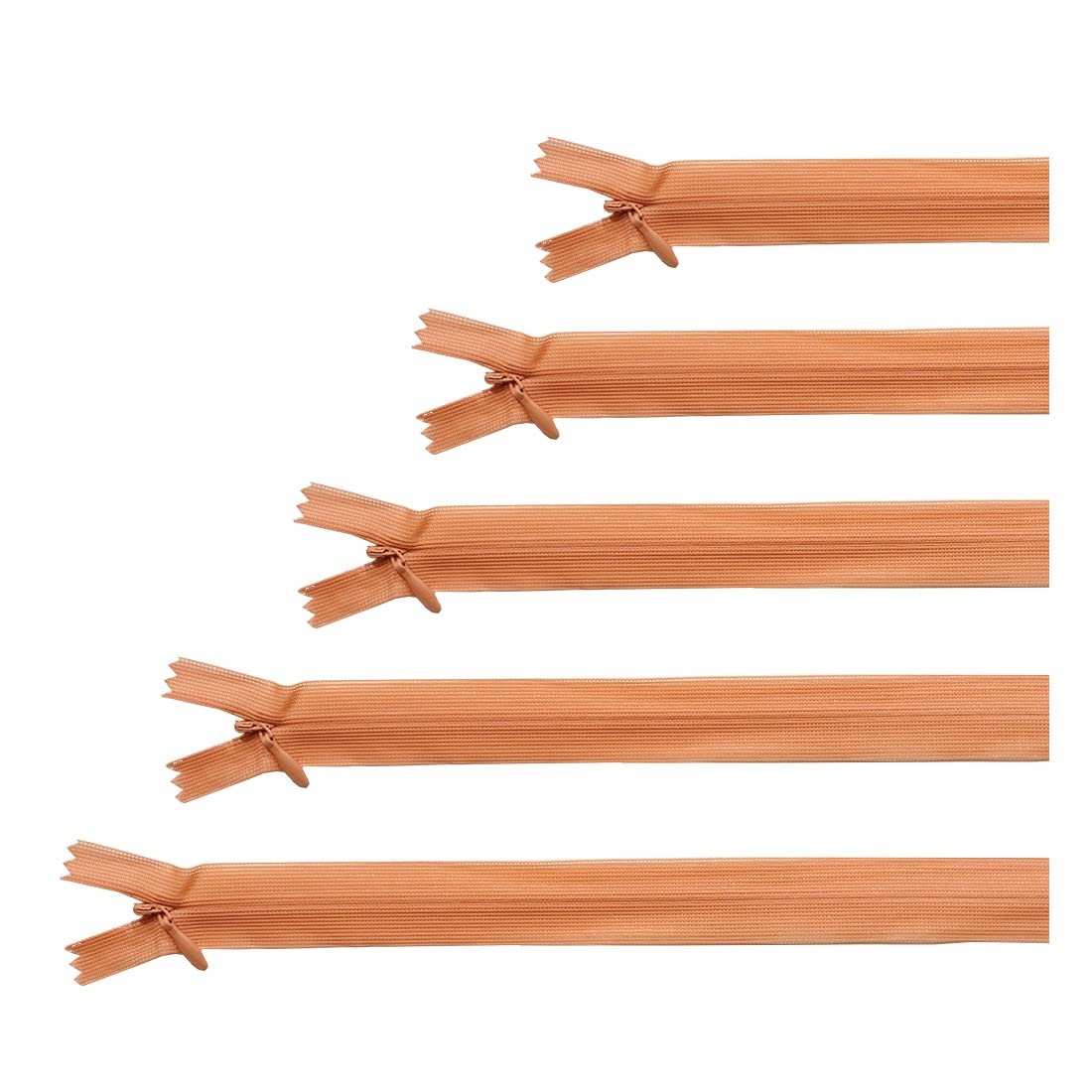 Invisible Zipper Closed, 5 Sizes and 20 Colors #3, Fine Zipper, Elegant and Discreet for Sewing on Clothes, Dresses, Skirts, Sewing Zipper, (Assorted 5 50 Units, 154)