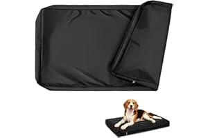 PAWFINITY Waterproof Dog Bed Cover Replacement Washable, Easy to Clean, Pet Hair Resistant, Heavy Duty Oxford, Zipper Closure, Indoor/Outdoor Use, Fits 38 Inch Dog Crate - 36"x 27"x 3" - Black