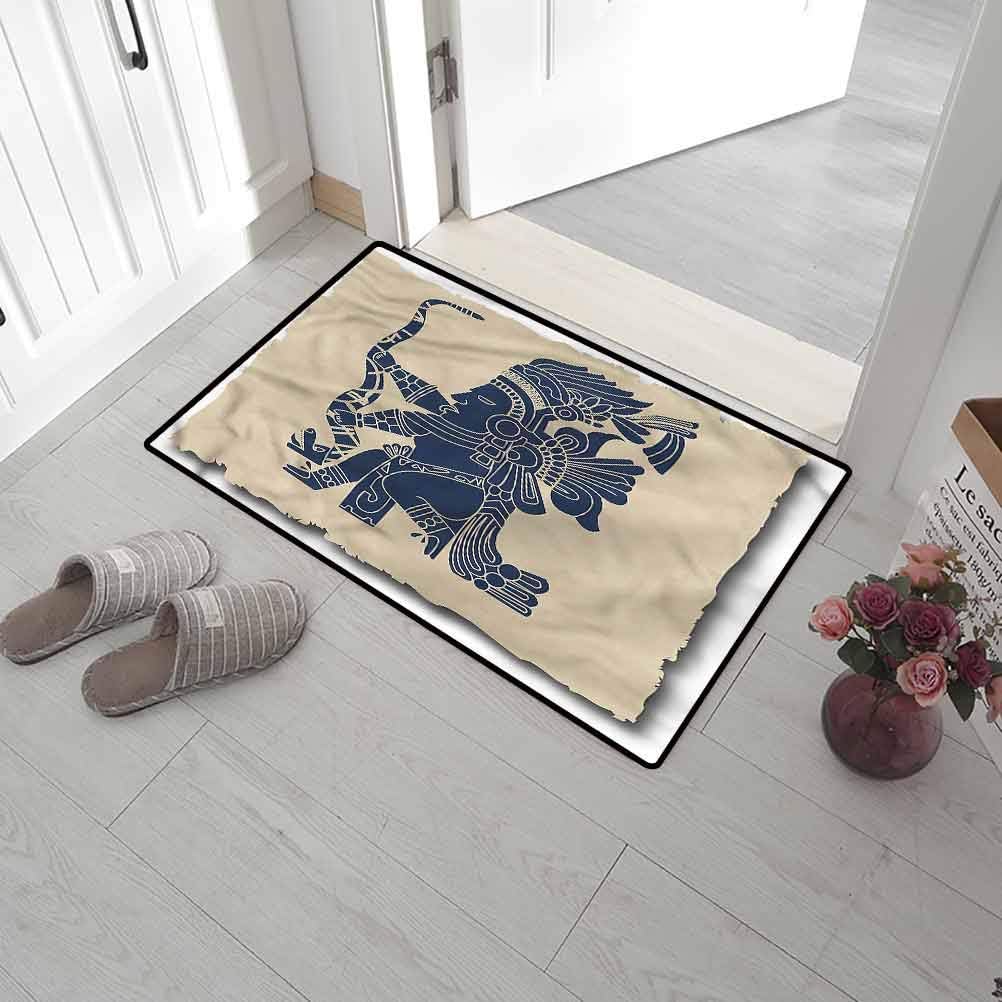 SCOCICI1588 Floor Mat Tribal, Mayan Inca Primitive Art Durable Front Door Mat Super Absorbent Mud and Water 20 x 31 Inch