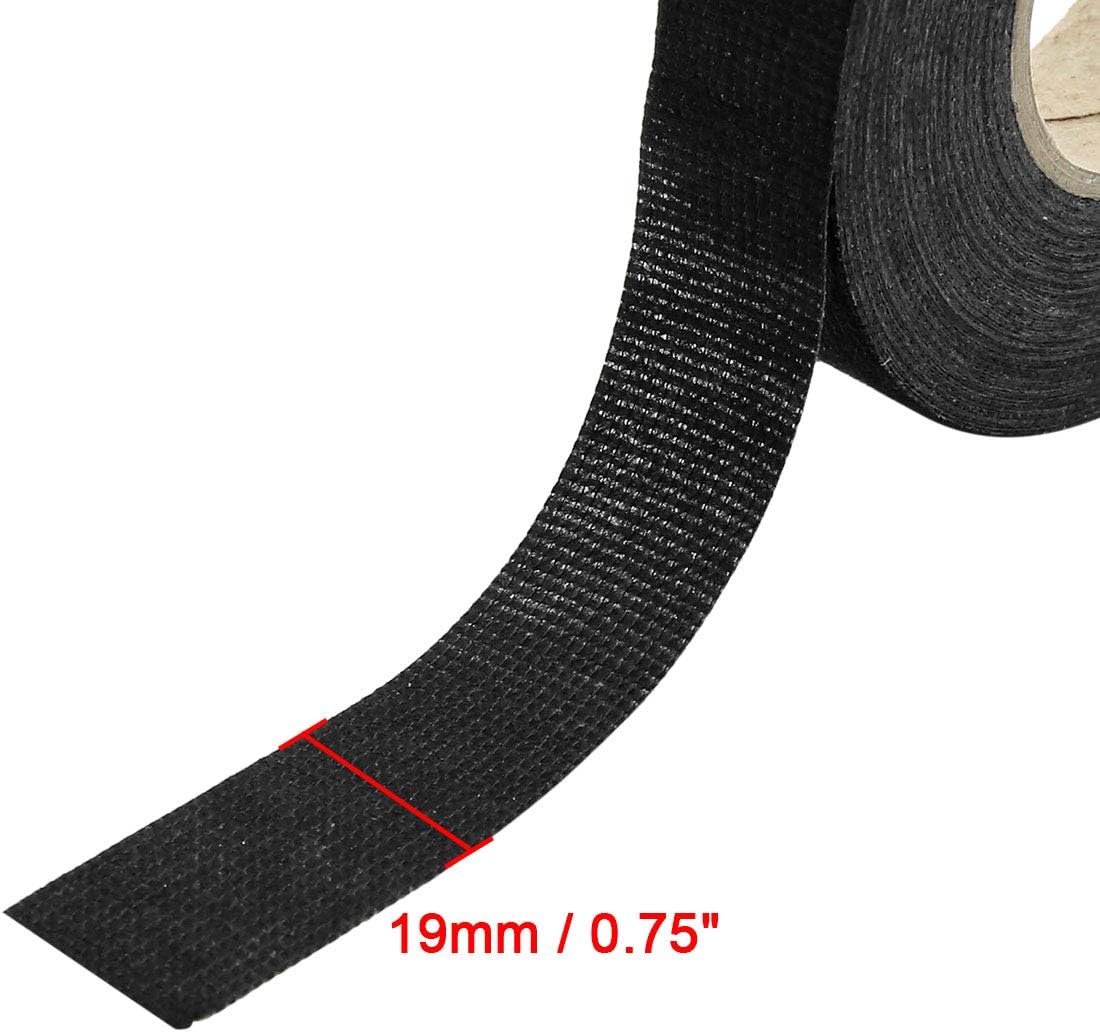 X AUTOHAUX 5pcs Adhesive Cloth Fabric Auto Wire Harness Looms Tape 19mm x 15m, Black, 10 x 9 x 8.5 cm - Image 4