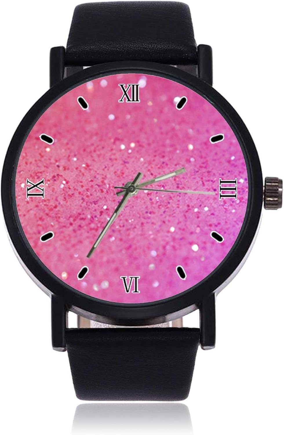 Glitter, Sparkle, Pink, Purple Custom Fashion Analog Quartz Wrist Watch