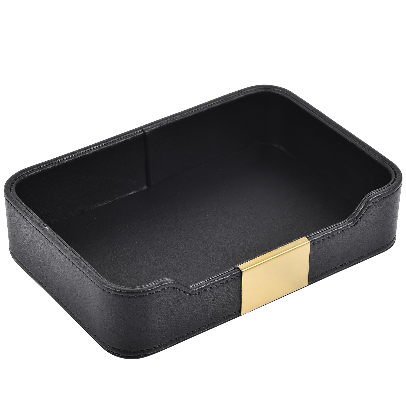 Photo 1 of RHCSZ Luxury Leather Valet Tray Desktop Storage Organizer,Bedside Vanity Catchall Tray Nightstand Caddy
