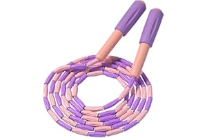 Beaded Jump Rope 1 Pack/2 Pack, ACEONE Segmented Skipping Rope for Kids Adults, Adjustable Tangle-Free Toddler Jumping Rope for Fitness Exercise Training