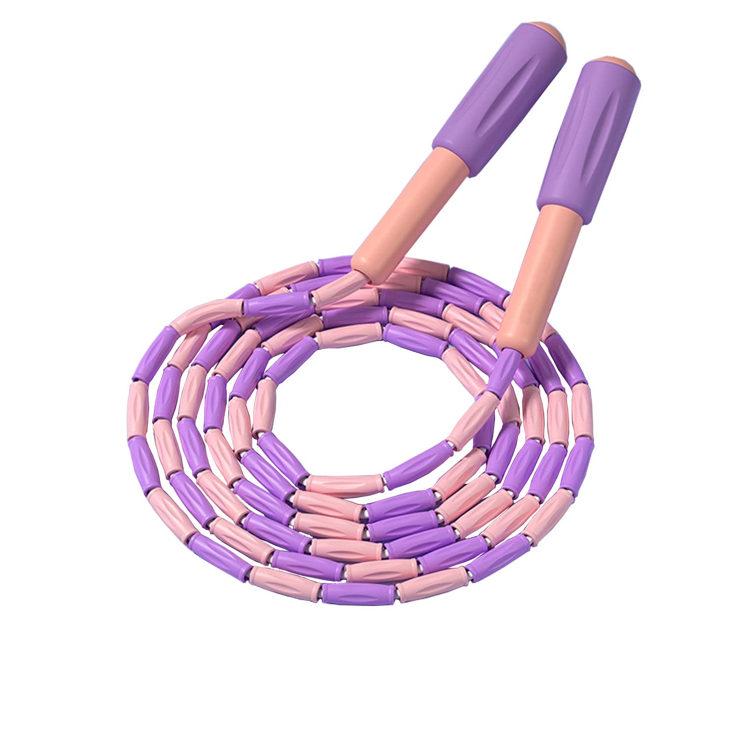 ACEONE Soft Beaded Skipping Rope, Adjustable Tangle-Free Segmented Fitness Jump Rope for Men, Women, Children and Students 280cm, Purple