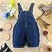 KIDSCOOL SPACE Baby Summer Cotton Denim 3D Long Neck Dog Short Overalls,Blue,12-18 Months