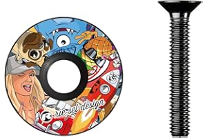 RIE:SEL DESIGN Riesel Design - Headset Stem Top Cap 1-1/8 for MTB Road Mountain Bike - Super Light Weight, UV Resistant, Print, 100% Carbon - Easy Installation - Made in Germany