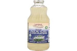 Lakewood Organic Aloe Vera Gel with Lemon Juice - 32 oz - USDA Organic - Gluten Free - No Preservative