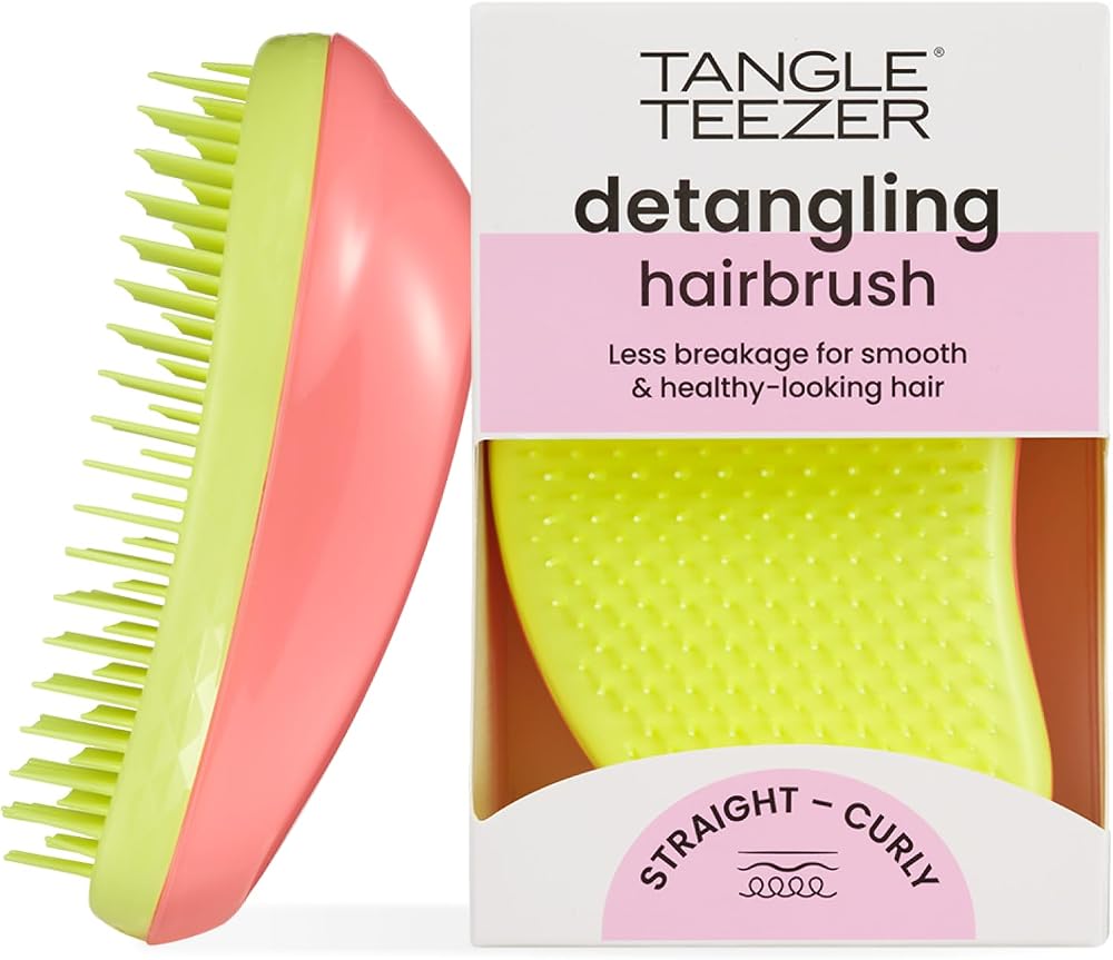 Tangle Teezer Original Detangling Hairbrush Salmon Pink Hyper Yellow